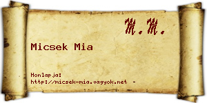 Micsek Mia névjegykártya